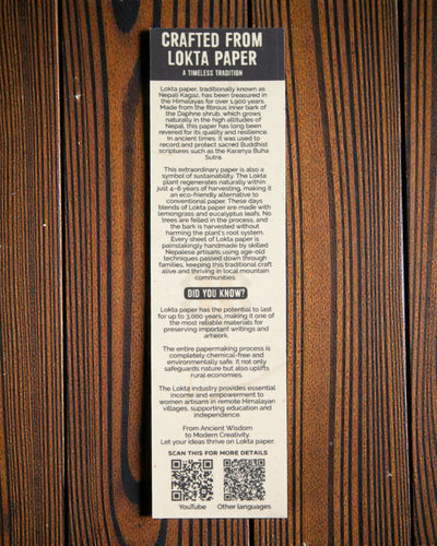 Farvekakler Harmoni – mellemstor Lokta-notesbog med mini-kakelmønster 15 × 12 cm, 45 ark