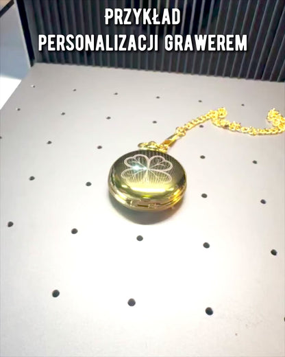 Guldfarvet Lommeur med Mulighed for Gravering