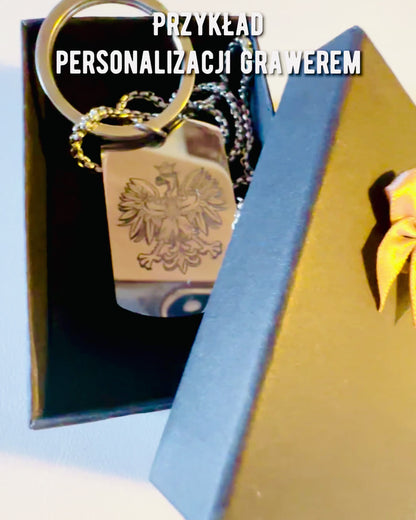 Halskæde med Dog Tag "Tre Nuancer af Stil" - ID-brik - Elegant Vedhæng i Rustfrit Stål med Mulighed for Gravering