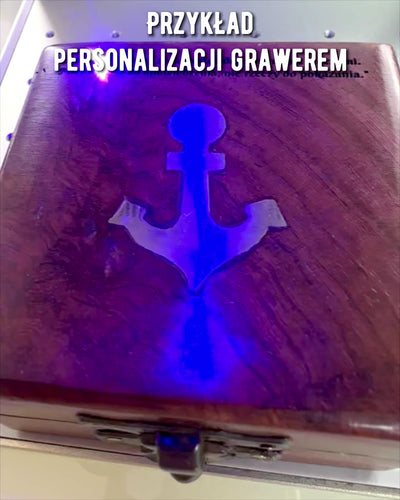 Trækasse til kompakt kompas "Maritime" - mulighed for personlig gravering