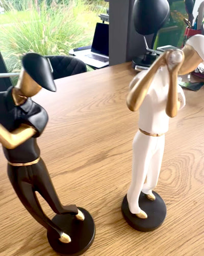 Golfspillerfigur „Swing Elegance”, 24 cm høj, dekorativ med mulighed for gravering som gave