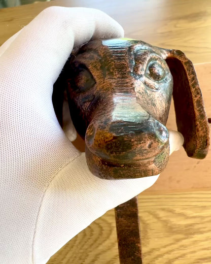 Messingbøjle Hund Ven, håndlavet, mulighed for tilpasning med gravering på træ