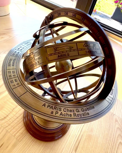 Astrolabium Artis 2 - 30 cm højde, Håndlavet med Mulighed for Gravering, dekoration til kontor, premium