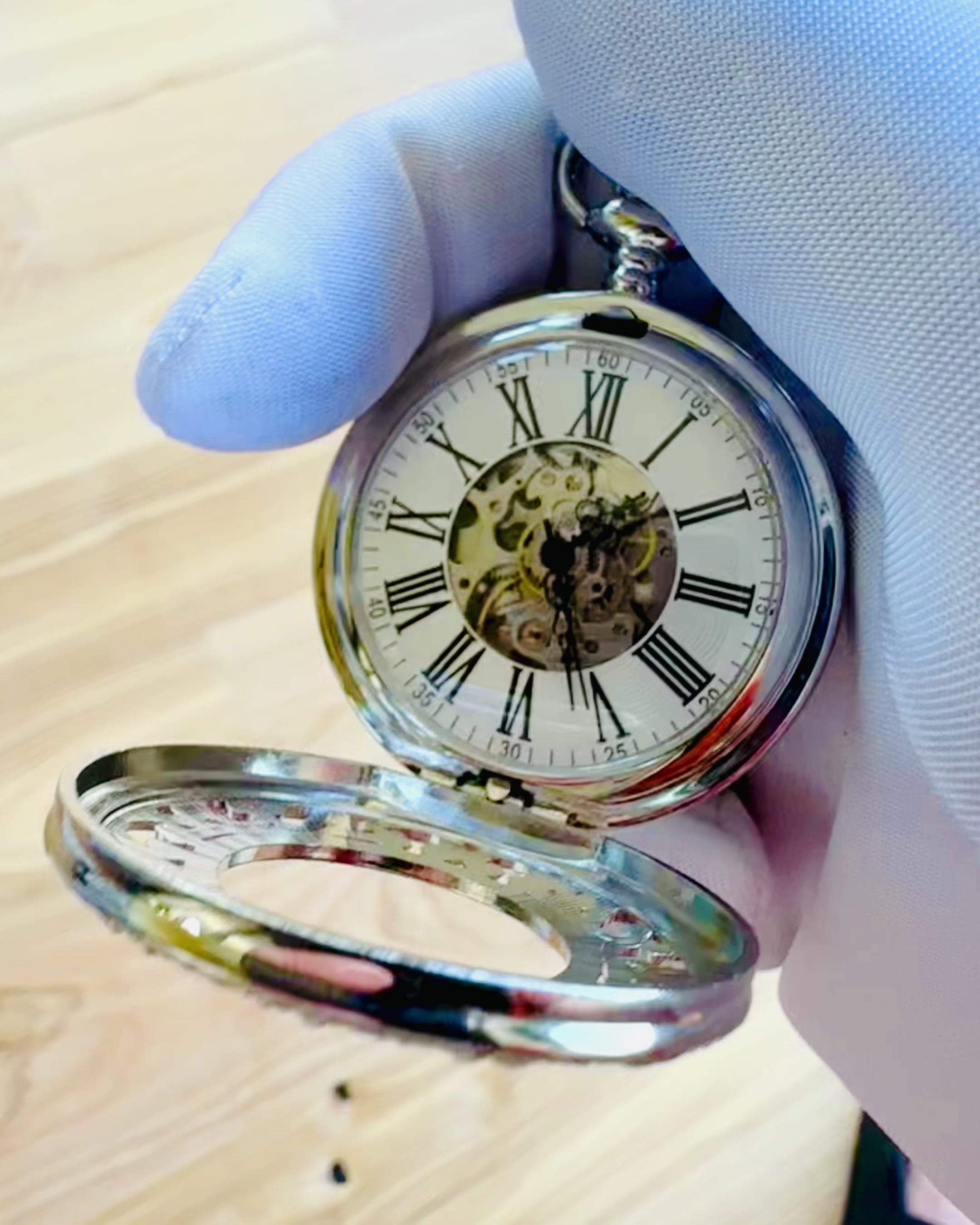 Sølv lommeur "Vintage Elegance" med mulighed for personlig gravering