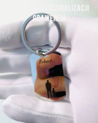 Militær ID Nøglering "Hundetegn" i Rustfrit Stål – Personlig Gravering