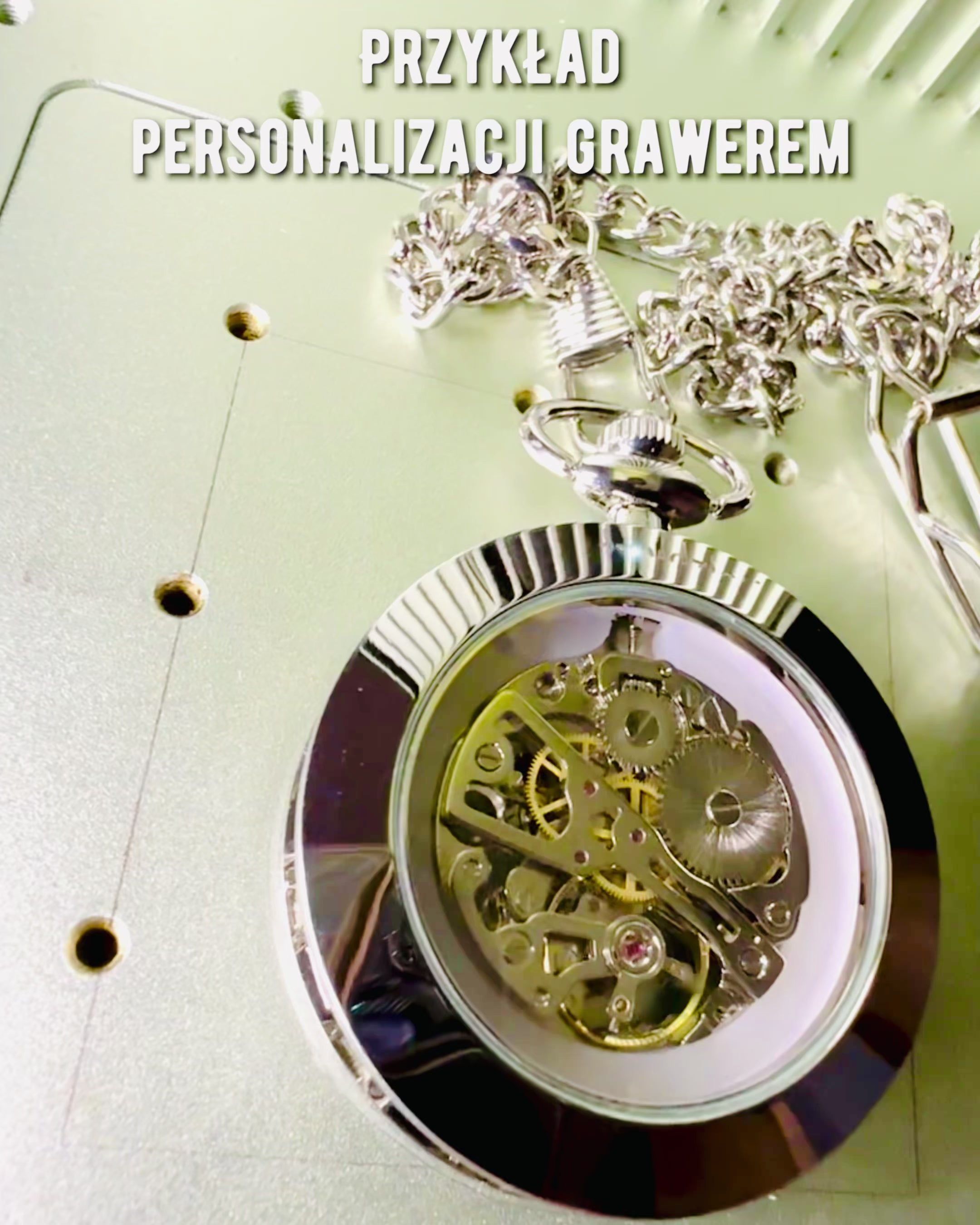 Sølv Eksklusivt Mekanisk Lommeur i Retro Stil, Vandtæt - Elegance til Enhver Lejlighed, med gravering