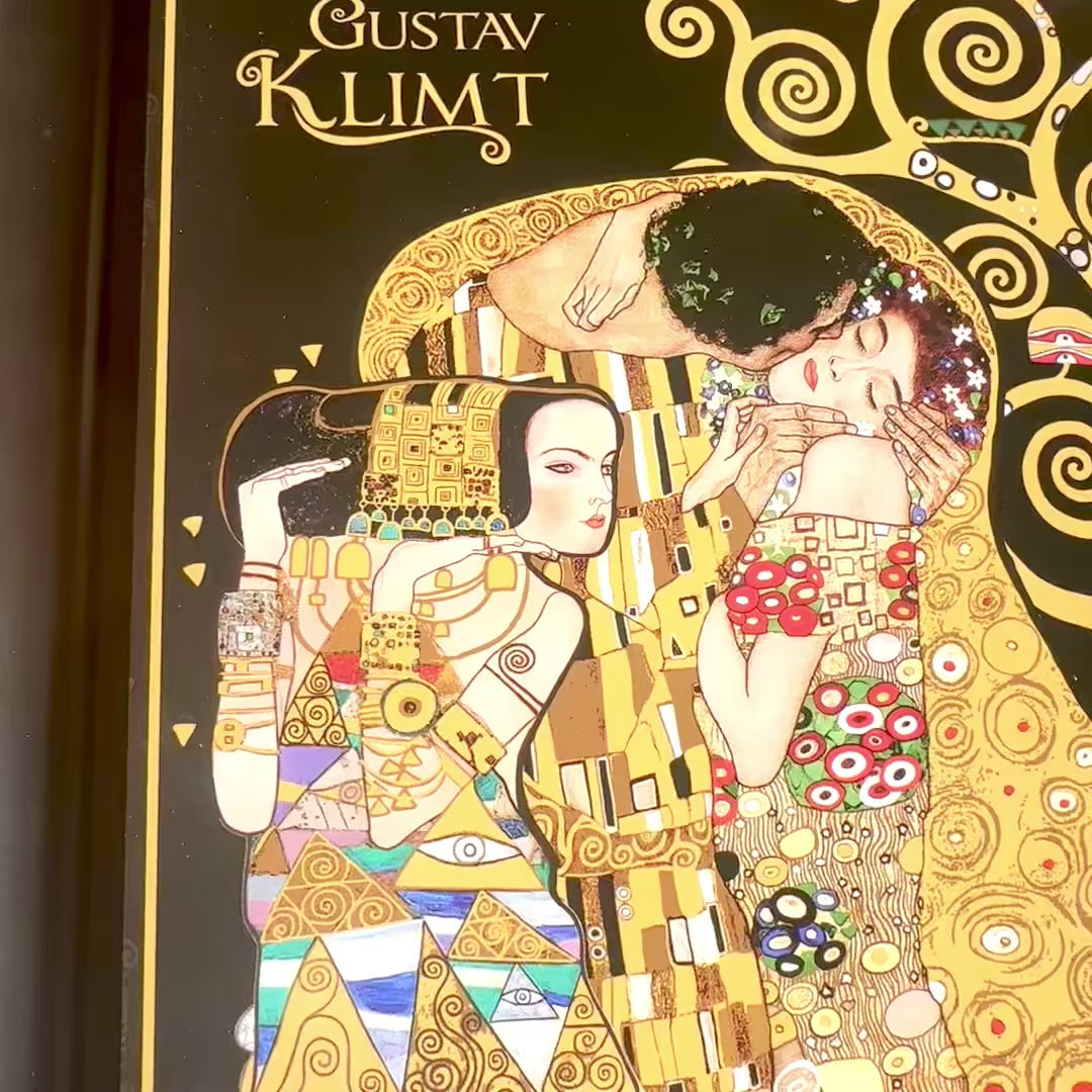 Laptopunderlag G. Klimt, Kolaż (CARMANI) med mulighed for personlig gravering, ideelt som gave, mål 30.5x40.5cm, stilfuldt og behageligt til arbejde på skødet