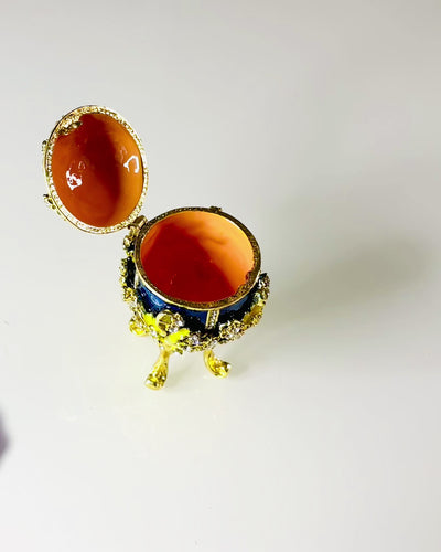 Smykkeskrin 'Kejsers Æg' Faberge – Vintage Stil, Dekorativ Beholder til Tilbehør