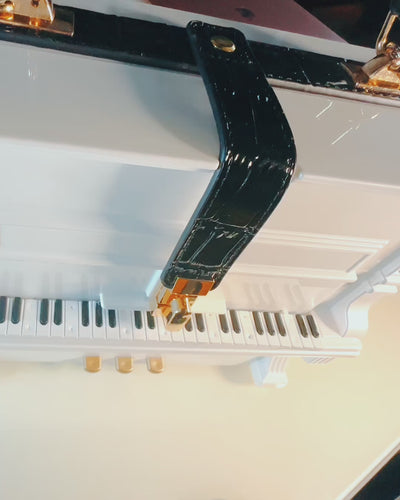 Damehåndtaske “Elegant Klaver” i Sort og Hvid