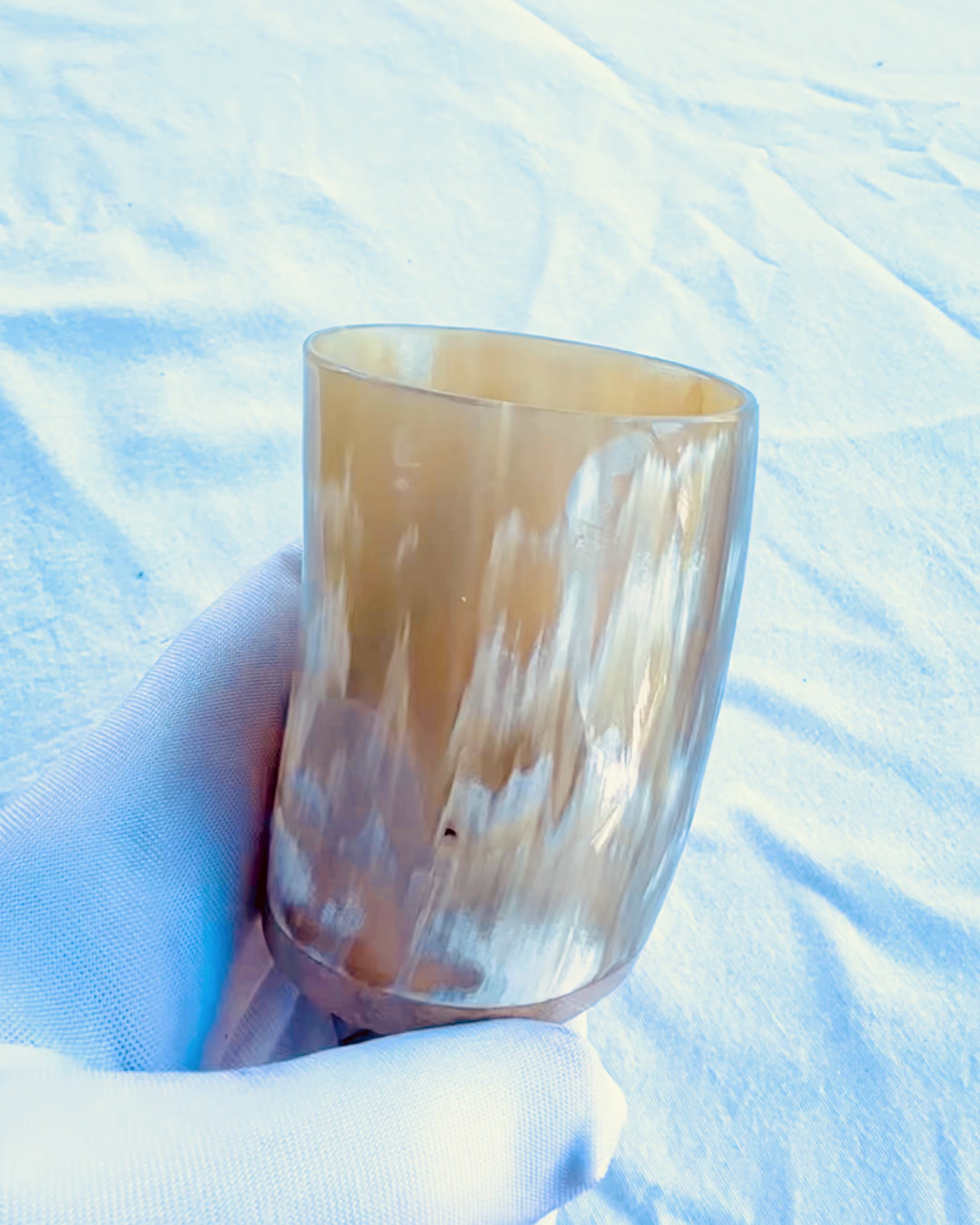 Håndlavet Lille Krus med Mulighed for Gravering, indisk Glas Krus, mulighed for personalisering som gave, gravering. Lys farve