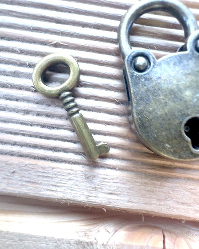 Miniature Kærlighedshængelåse - Sæt med 2 Graverede Retro Hængelåse, personalisering til gave