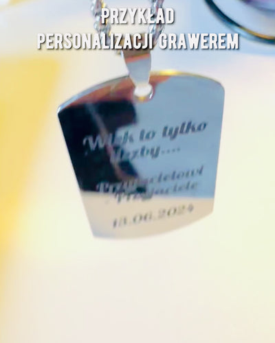 Halskæde med Dog Tag "Tre Nuancer af Stil" - ID-brik - Elegant Vedhæng i Rustfrit Stål med Mulighed for Gravering