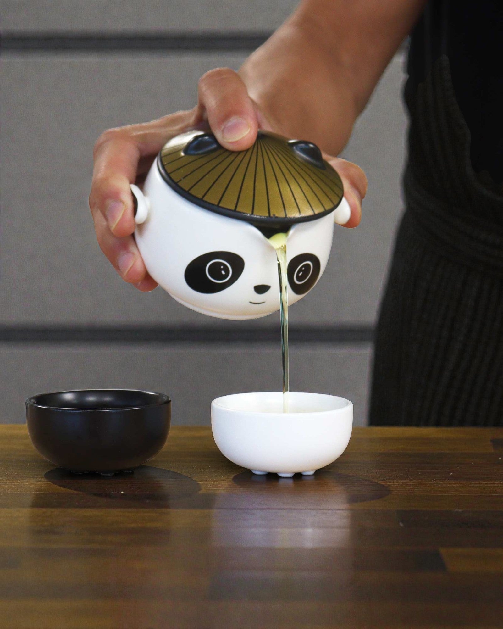 Panda – Rejsesæt til te med låg og 2 kopper