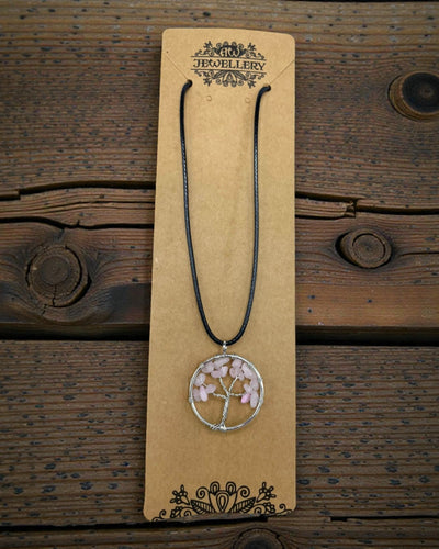 Halskæde Livets Træ Kærlighed og Blidhed – Rosenkvarts