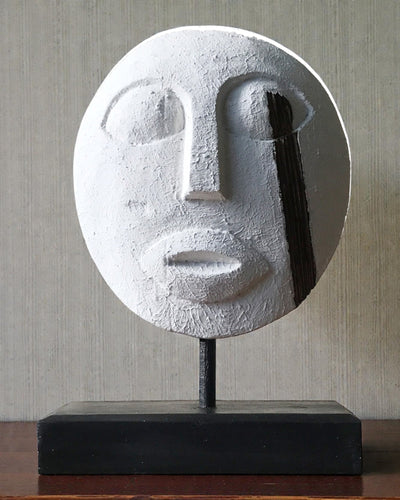 Timoresisk Maske Forfædrenes Vogter 27x20 cm – Hvid