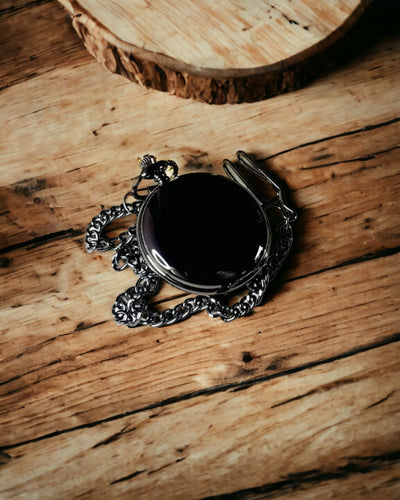 Klassisk Mekanisk Lommeur med Dobbelt Dæksel – Manuel, Sort, personalisering med gravering